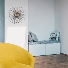 Černé antracitové hodiny se zlatými detaily LAVVU CRYSTAL Lines LCT1051