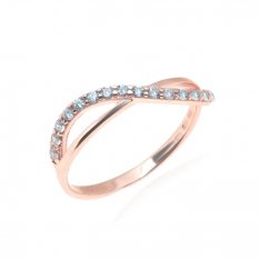 Prsten z růžového zlata se zirkony RA001733