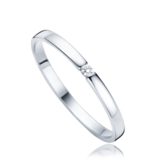 MINET Zlatý zásnubní prsten z bílého zlata se zapuštěným zirkonem JMG0250WSR14