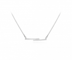 Stříbrný náhrdelník MINET s bílými zirkony JMAS0066SN42