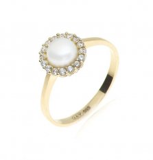 Zlatý prsten s perlou JVD ZR0051SJ72-3256