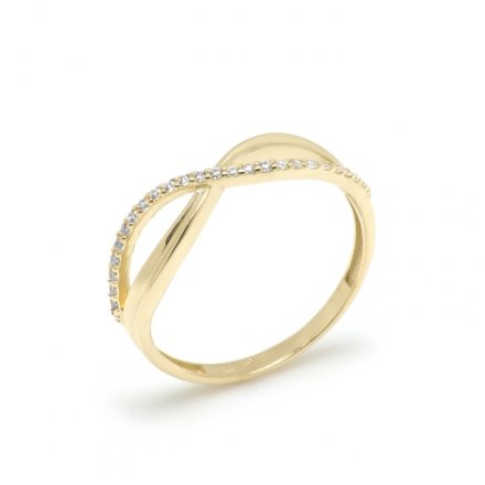 Zlatý prsten se zirkony RA001042