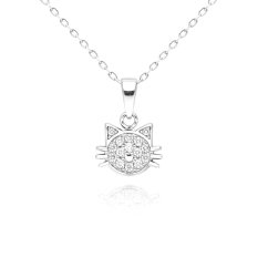 Přívěsek z bílého zlata kočička KLOP-054B1