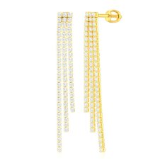 Pozlacené visací stříbrné náušnice se zirkony SVLE3184XH2GO00