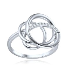MINET Elegantní stříbrný prsten s bílým zirkonem JMAS0348SR61