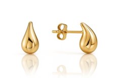 Moderní zlaté náušnice kapky KLON-106