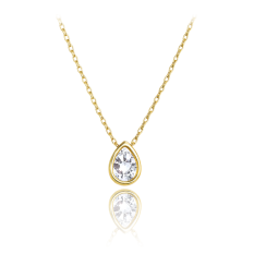 MINET Elegantní zlatý náhrdelník s bílým zirkonem JMG0269WGN42