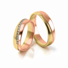 Zlaté snubní prsteny se zirkony vzor 308/R