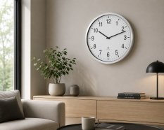 Velké nástěnné rádiem řízené hodiny s hliníkovým rámem 60.010.617