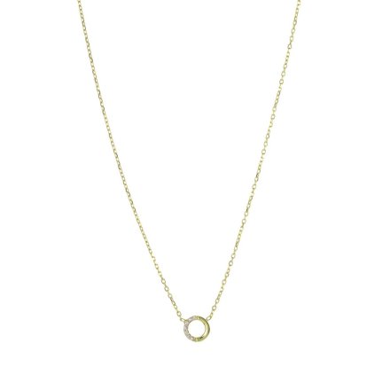 Stříbrný náhrdelník pozlacený Shiny Circle AL3977-Oro