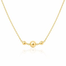 MINET Elegantní zlatý náhrdelník kuličky JMG0358WGN45