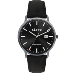 LAVVU Černé pánské hodinky se safírovým sklem Copenhagen Titanium Black LWM0263