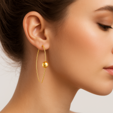 MINET Zlaté protahovací náušnice s kuličkou a silikonovou puzetou JMG0048WGE12