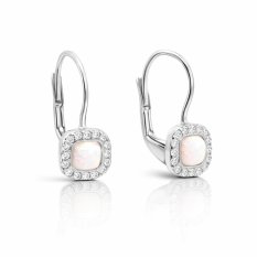 Náušnice z bílého zlata s opálem EA000113