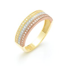 Dámský zlatý prsten se zirkony KLOP-300