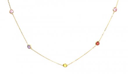 Dámský zlatý náhrdelník se zirkony HELR-235