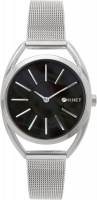 MINET Stříbrno-černé dámské hodinky ICON BLACK PEARL MESH MWL5212