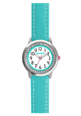 Tyrkysové třpytivé dívčí hodinky se kamínky CLOCKODILE SPARKLE CWG5091