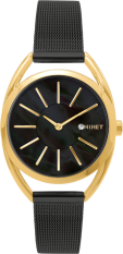 MINET Zlato-černé dámské hodinky ICON GOLD PEARL MESH MWL5215