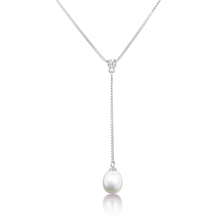 Stříbrný náhrdelník s perlou SVLN0013SD2P142