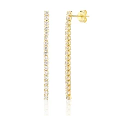 Pozlacené visací stříbrné náušnice se zirkony SVLE3356XJ6GO00