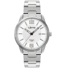 20 ATM Pánské hodinky se safírovým sklem LAVVU DYKKER Silver LWM0190