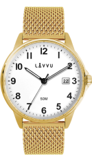 LAVVU Zlaté hodinky GÖTEBORG MESH LWM0117