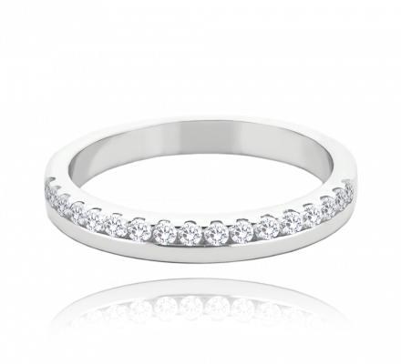 MINET stříbrný snubní prsten s bílými zirkony JMAN0444SR54