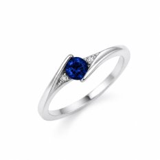 MINET Elegantní stříbrný prsten s modrým zirkonem JMAN0046MR53