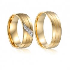 Dámský zlatý snubní prsten s brilianty 004WG