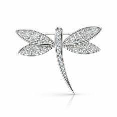 Luxusní stříbrná brož ve tvaru vážky 143307