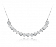 Elegantní stříbrný náhrdelník MINET s bílými zirkony JMAS0126SN45