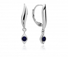 MINET Elegantní stříbrné náušnice s modrými zirkony JMAS0137BE00