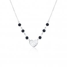 Stříbrný náhrdelník s onyxem SVLN0212SH2ON42