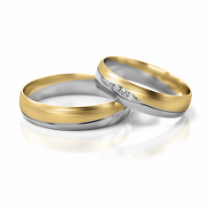 Zlaté snubní prsteny se zirkony vzor 275/W
