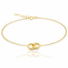 MINET Zlatý náramek spojené kroužky JMG0297WGB17