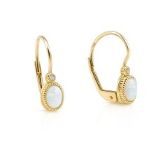 Zlaté náušnice s opálem KLON-205