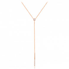 MINET Rose gold elegantní stříbrný náhrdelník s bílými zirkony JMAS0201RN40
