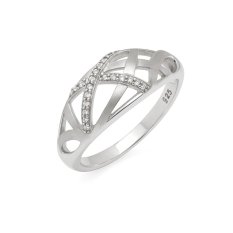 Stříbrný prsten se zirkony R0000922