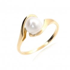 Prsten ze žlutého zlata s perlou KO-226810285PZ64