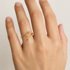 MINET Zlatý prsten s kuličkami JMG0048WGR57