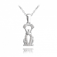 MINET Stříbrný náhrdelník PEJSEK JMAD0030SN38