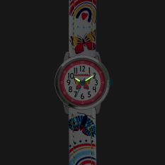 CLOCKODILE Bílé dívčí dětské hodinky MOTÝL CWG5181
