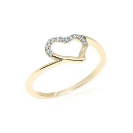 Zlatý prsten s bílými zirkony SRDÍČKO ZR0028XJ81-6354