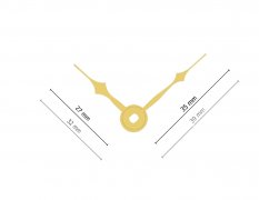 Zlaté hliníkové ručičky na hodiny MVX-026G