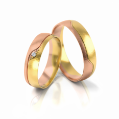 Zlaté snubní prsteny se zirkony vzor 301/R