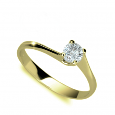 Zásnubní prsten ve žlutém zlatě se zirkonem 1957