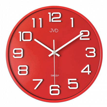 Nástěnné hodiny JVD SWEEP červené HX2472.6