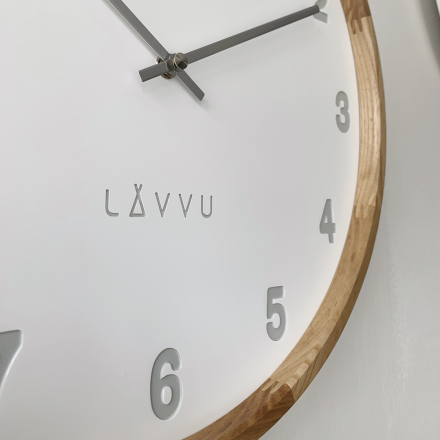 Světlé dřevěné bílé hodiny LAVVU FADE LCT4060 Světlé dřevěné bílé hodiny LAVVU FADE LCT4060