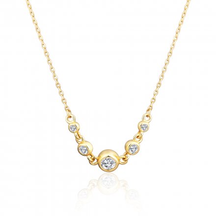 Pozlacený stříbrný náhrdelník se zirkony SVLN0449XH2GO45